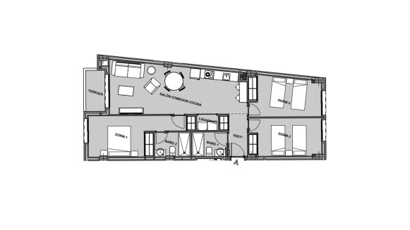 Apartment floor plan, 3 bedrooms in Alegria Sun Juan No. 6 (2D)