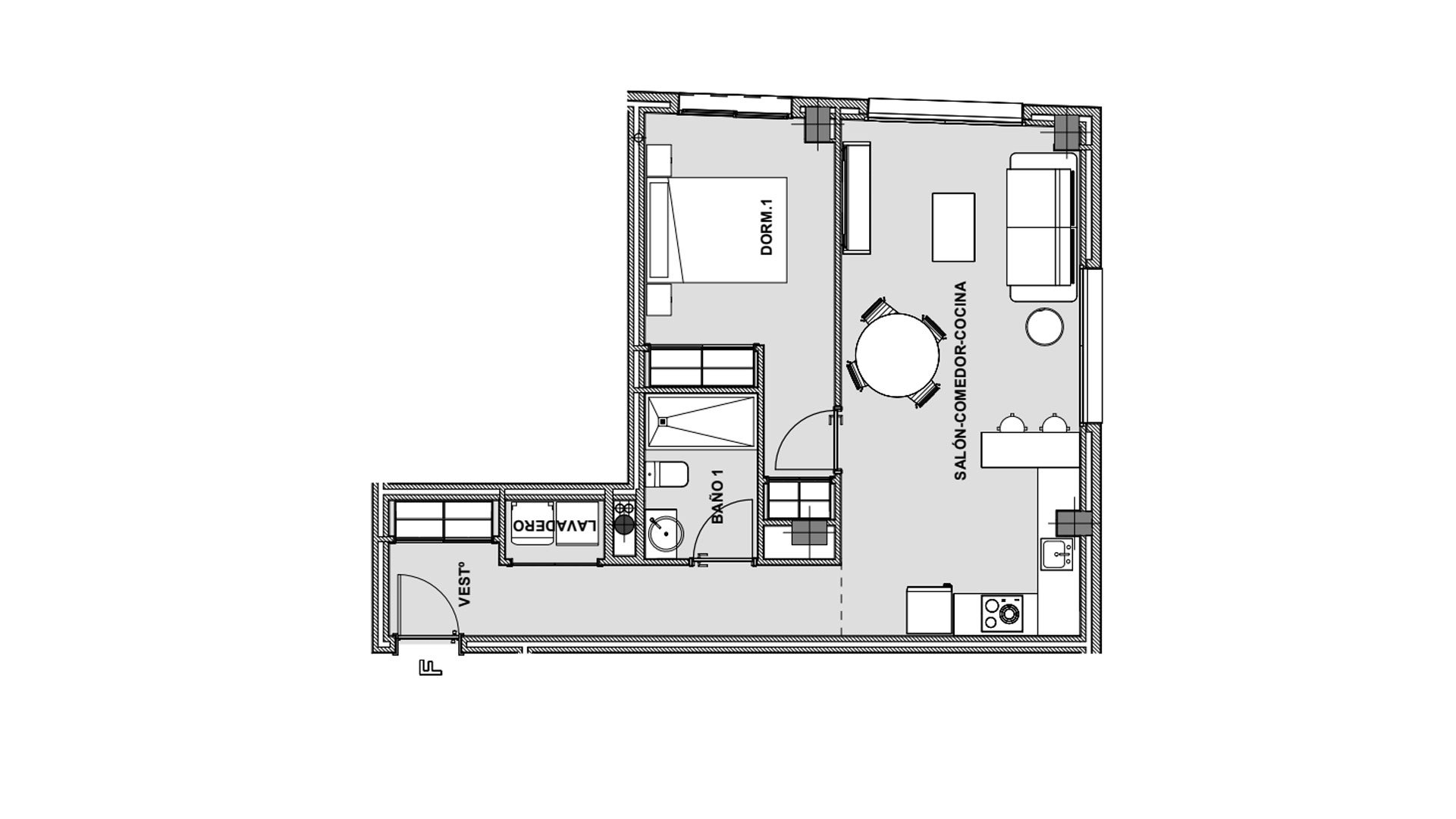 Apartment floor plan, 1 bedroom in Alegria Sun Juan
 No. 3