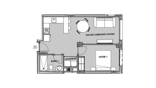 Apartment floor plan, 1 bedroom in Alegria Sun Juan
 No. 4